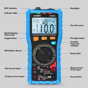 img 2 attached to ⚡ TRMS Digital Multimeter: 10000 Counts Tester for Auto and Manual Ranging, Measures AC/DC Current, Voltage, Resistance, Frequency, Temperature, features NCV Probe, Flashlight, and LCD Backlit Display