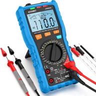 ⚡ trms digital multimeter: 10000 counts tester for auto and manual ranging, measures ac/dc current, voltage, resistance, frequency, temperature, features ncv probe, flashlight, and lcd backlit display logo