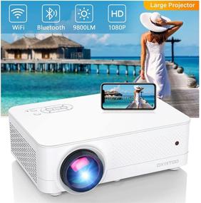 img 4 attached to Проектор с поддержкой Full HD Native 1080P с WiFi и Bluetooth - 9800LM, 450" дисплей, поддержка 4K-фильмов.