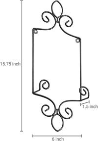 img 3 attached to MyGift Vintage Black Metal Decorative Scrollwork Wall-Mounted Vertical Plate Holder Rack for Plates Up to 8