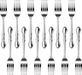 img 4 attached to New Star Foodservice 58642 Rose Pattern, 18/0 Stainless Steel, 7.2-Inch Dinner Fork - Set of 12