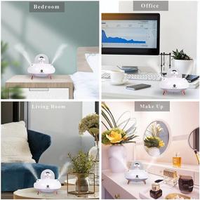 img 3 attached to Small Cute Mini Humidifier: 400ml Portable Desktop Solution for Dry Skin – USB Personal Little Kawaii Humidifier for Baby Kids Girls Small Bedroom Travel Hotel Office – Auto Shut-Off, Super Quiet, WHITE