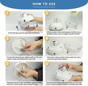 img 2 attached to Small Cute Mini Humidifier: 400ml Portable Desktop Solution for Dry Skin – USB Personal Little Kawaii Humidifier for Baby Kids Girls Small Bedroom Travel Hotel Office – Auto Shut-Off, Super Quiet, WHITE