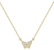 butterfly necklaces for women teen girls: gold plated cz pendant jewelry for fashionable girls - perfect gifts! logo