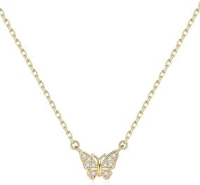 img 4 attached to Butterfly Necklaces for Women Teen Girls: Gold Plated CZ Pendant Jewelry for Fashionable Girls - Perfect Gifts!