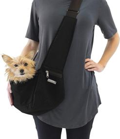 img 4 attached to 🐶 Cloak &amp; Dawggie Dog Sling Carrier for Tiny XXS Extra Extra Small Dogs, Puppy Toy Teacup Wearable Adjustable Pet Cross Body Shoulder Bag - Waterproof Nylon Travel by My Canine Kids