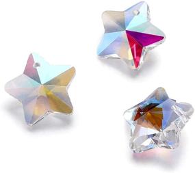 img 2 attached to 100 Pieces of 13x7mm Glass Faceted Star Charms in Crystal AB Color - Ideal for DIY Jewelry Making and Crafts