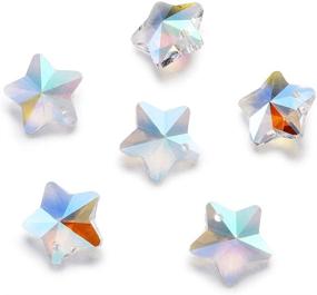 img 3 attached to 100 Pieces of 13x7mm Glass Faceted Star Charms in Crystal AB Color - Ideal for DIY Jewelry Making and Crafts