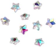 100 pieces of 13x7mm glass faceted star charms in crystal ab color - ideal for diy jewelry making and crafts logo