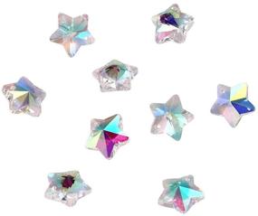 img 4 attached to 100 Pieces of 13x7mm Glass Faceted Star Charms in Crystal AB Color - Ideal for DIY Jewelry Making and Crafts