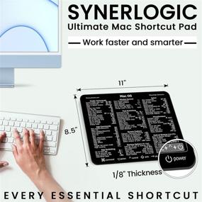 img 3 attached to 🎮 SYNERLOGIC (M1+Intel) Окончательный руководство по горячим клавишам для клавиатуры Mac OS v2.0 Mouse Pad - Премиум-ламинированный антискользящий резиновый (черный) для Big Sur, Catalina и Mojave