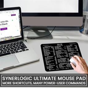 img 2 attached to 🎮 SYNERLOGIC (M1+Intel) Окончательный руководство по горячим клавишам для клавиатуры Mac OS v2.0 Mouse Pad - Премиум-ламинированный антискользящий резиновый (черный) для Big Sur, Catalina и Mojave