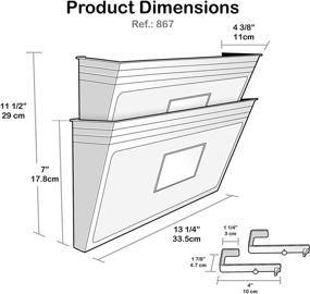 img 1 attached to 📂 Acrimet 2 Pocket Wall Mount File Holder Organizer – Letter Size, White Color (Including Hangers)