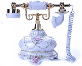 img 2 attached to 📞 TelPal Retro Rotary Dial Landline Phone with Classic Metal Bell - Corded Telephone for Home Decor and Vintage Aesthetics