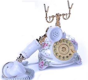 img 1 attached to 📞 TelPal Retro Rotary Dial Landline Phone with Classic Metal Bell - Corded Telephone for Home Decor and Vintage Aesthetics