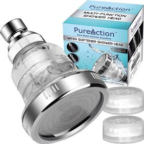 img 4 attached to 💦 PureAction Water Softener Shower Head Filter: Eliminate Hard Water, Chlorine & Fluoride - Revitalize Skin & Hair, High Pressure Rain Showerhead + 2 Replaceable Filters