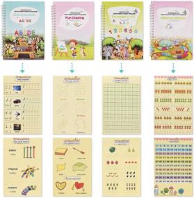 img 2 attached to 📚 Kids' Reusable Handwriting Copybook Set: English Magic Practice, Calligraphy, Numbers, Drawing, Alphabet, Addition, and Subtraction