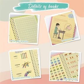 img 1 attached to 📚 Kids' Reusable Handwriting Copybook Set: English Magic Practice, Calligraphy, Numbers, Drawing, Alphabet, Addition, and Subtraction