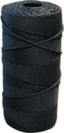 lee fisher 48 size 1 lb black braided twine - 370 ft, 280 test logo