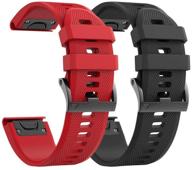 26-мм силиконовый ремешок для часов fenix 5x / fenix 5x plus / fenix 6x / fenix 6x pro / fenix 3 / fenix 3 hr / tactix / descent mk1 / d2 delta px / d2 charlie - кожаный ремешок notocity black-red. логотип