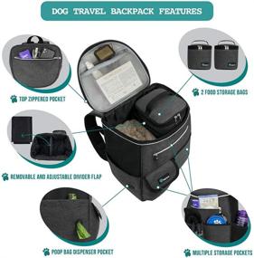 img 3 attached to 🐶 PetAmi Dog Travel Bag Backpack: All-in-One Organizer for Hiking, Camping & Road Trips