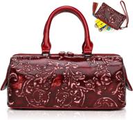 👜 embossed satchel handbags and purses: stylish women's top handle shoulder bags 8340 logo