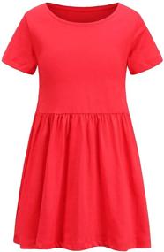 img 4 attached to 👗 Cotton Sleeve Casual Dress for Girls - Girls' Clothing in Dresses