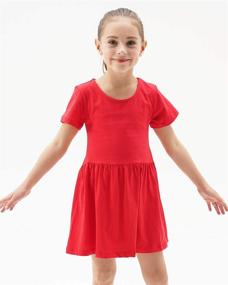 img 2 attached to 👗 Cotton Sleeve Casual Dress for Girls - Girls' Clothing in Dresses