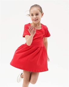 img 1 attached to 👗 Cotton Sleeve Casual Dress for Girls - Girls' Clothing in Dresses