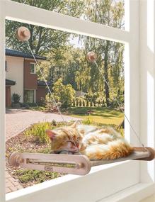 img 4 attached to 🐱 CATISM Cat Window Perch: Secure Wooden Frame Cat Hammock with Soft and Textured Fabrics, Strong Suction Cups - Supports up to 33lbs