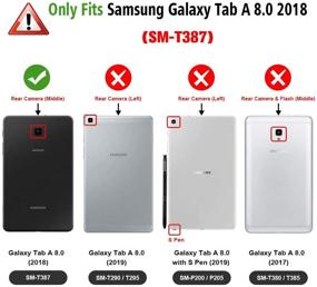 img 3 attached to 📱Fintie Фолиевый чехол для планшета Samsung Galaxy Tab A 8.0 2018 модель SM-T387 - тонкая чехольчик-подставка из искусственной кожи в черном цвете.