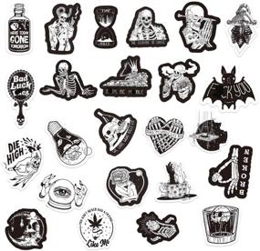 img 2 attached to 🛹 High-Quality Waterproof Skateboard Stickers, Gothic-Inspired 50 Pack - 4 Inches