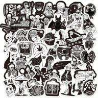 🛹 high-quality waterproof skateboard stickers, gothic-inspired 50 pack - 4 inches logo
