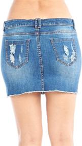 img 3 attached to 👗 Hollywood Star Fashion Distressed Denim Mini Skirt for Women