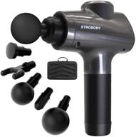 strobody massage gun: enhanced handheld percussion massager for deep tissue relief, quiet operation, 6 interchangeable heads & portable case. alleviate muscle aches, pain & tension effectively! logo