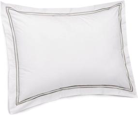 img 4 attached to 🛏️ Pinzon Egyptian Cotton Sateen Hotel Stitch Sham - Standard, Silver Grey - High-Quality 400-Thread Count by Amazon Brand