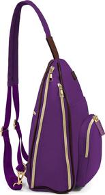 img 3 attached to 🎒 Everyday Amethyst Rhinestone Multi-Pocket Backpack