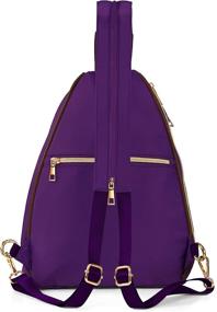 img 2 attached to 🎒 Everyday Amethyst Rhinestone Multi-Pocket Backpack