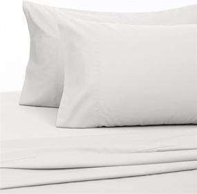 img 3 attached to 🛏️ 300 Thread Count Percale Cotton Sheet Set - Queen Size, White - Pinzon by Amazon