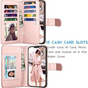 img 3 attached to 📱 Tekcoo Wallet Case for iPhone 12 Pro Max (6.7 inch) 2020 - Rose Gold - Luxury PU Leather Cover with Card Slots & Detachable Magnetic Hard Case