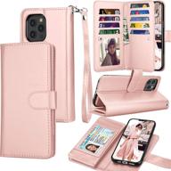 📱 tekcoo wallet case for iphone 12 pro max (6.7 inch) 2020 - rose gold - luxury pu leather cover with card slots & detachable magnetic hard case logo