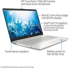 img 2 attached to 💻 Новейший ноутбук HP 15 15,6 дюймов Full HD, с процессором Intel Quad-Core i5-1135G7 до 4,2 ГГц (имеет лучшую производительность, чем i7-1065G7), 16 ГБ оперативной памяти DDR4, 1 ТБ PCIe SSD, AC WiFi, Bluetooth 5.0, веб-камера, порт Type-C, Windows 10, 64 ГБ флеш-накопитель.