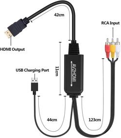 img 1 attached to Кабель-конвертер RCA в HDMI, кабель адаптера Composite AV к HDMI для ПК, ноутбука, Xbox, PS3, PS4, телевизора, приставки, VHS, видеомагнитофона, камеры, DVD, 1080P HDMI, поддерживает PAL и NTSC.