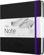 📓 articka note hardcover sketchbook – square hardbound sketch journal – 8 x 8 inch art book – 120 pages with elastic closure – high-quality 180gsm paper – ideal for pencils, graphite, charcoal, and pens logo