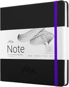 img 4 attached to 📓 Articka Note Hardcover Sketchbook – Square Hardbound Sketch Journal – 8 x 8 Inch Art Book – 120 Pages with Elastic Closure – High-quality 180GSM Paper – Ideal for Pencils, Graphite, Charcoal, and Pens