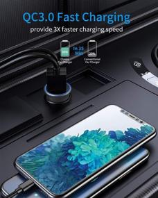 img 2 attached to 🚗 Cluvox Adaptive Fast Charging Car Charger with Dual QC3.0 USB Port [Mini & All Metal] - Compatible for Samsung Galaxy S21/S20/Plus/Ultra/S10e /S9/S8, Note 20/Ultra/Note 10/10+/9/8, A50/A70 + 3.3ft USB C Cable