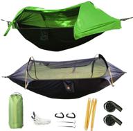 🏕️ hongxinghai 3-in-1 camping hammock with mosquito net and rain fly (green, size l) - outdoor hammocks tents for enhanced adventure логотип