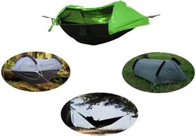 img 3 attached to 🏕️ HongXingHai 3-in-1 Camping Hammock with Mosquito Net and Rain Fly (Green, Size L) - Outdoor Hammocks Tents for Enhanced Adventure