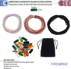 img 3 attached to 📿 Fun-Weevz Semi-Precious 24 PCS Agate Gemstone Charms with Cord - Jewelry Making Kit for Adults (Semi Precious 1)