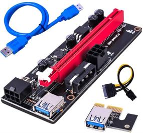 img 4 attached to Highly Durable BulletProof Mining Graphics Card PCIe Riser VER 009S: Efficient Bitcoin and Ethereum Mining with USB 3.0 Extension Cable and 6-Pin PCI-E to SATA Power Cable